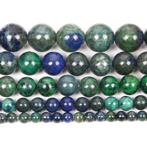 4-12mm Natural Stone Beads Round Smooth Phoenix Lapis Lazuli Loose Beads Jewelry Making DIY Charm Bracelet Necklace Handmade