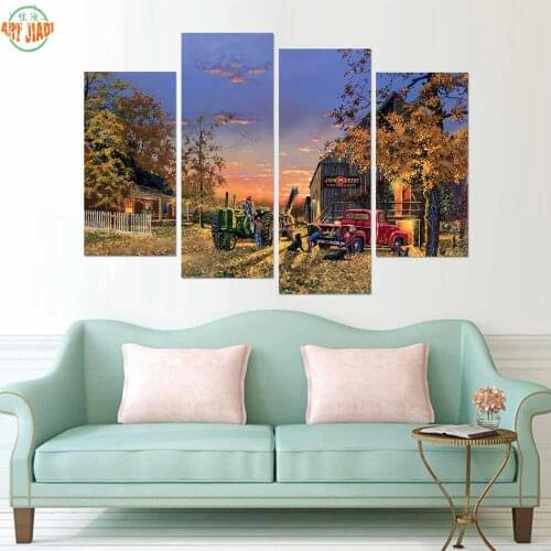 4 piece canvas art The British Rural Farm Print Canvas Hot Painting Wall Art Decoration for home Poster For Living Room \C-787