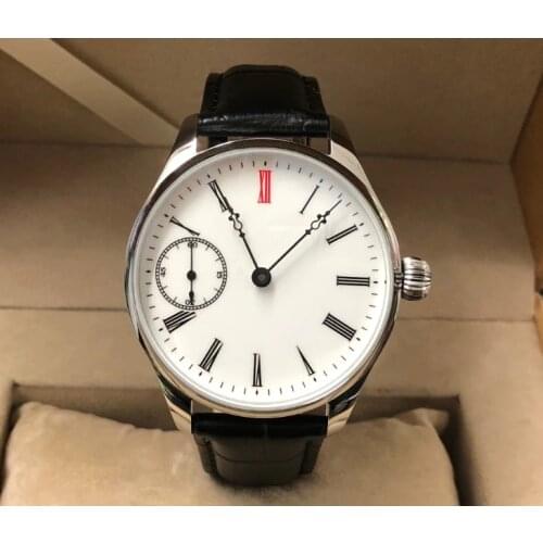 40mm GEERVO Enamel White dial Asian 6497 17 jewels movement Mens watch Mechanical watches Pilot watch GR10-20