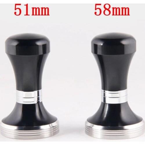 51/58MM Coffee Tamper Adjustable Height Powder Hammer Espresso Coffee Powder Press Stainless Steel Coffee Powder Compactor Flat