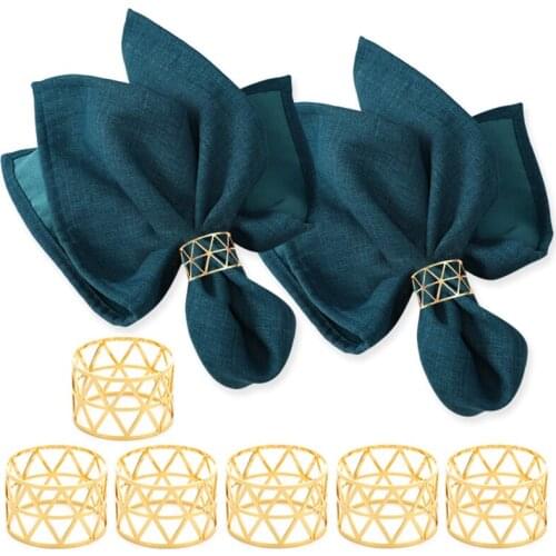 6Pcs Alloy Napkin Rings Wedding Napkin Rings Decoration Ring Table Decoration Accessories For Dinner Table Napkin Party Supplies