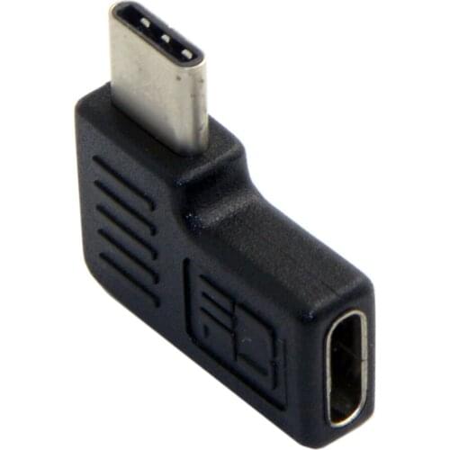 CY 90 Degree Right & Left Angled USB-C USB 3.1 Type-C Male to Female Extension Adapter for Mobile Phone & Laptop & Tablet