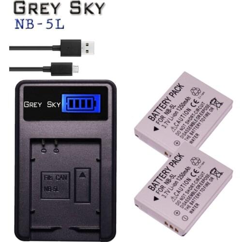 NB-5L NB 5L NB5L Battery + LCD USB Charger For Canon S110 SX200 SX210 SX220 SX230 IS HS IXUS 850 870 800 860 990 SD camera