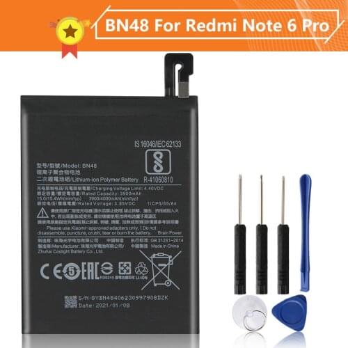 BN48 Phone Battery For Xiao mi Redmi Note6 Pro Note 6 Pro 4000mAh BN48 Replacement Battery + Tool