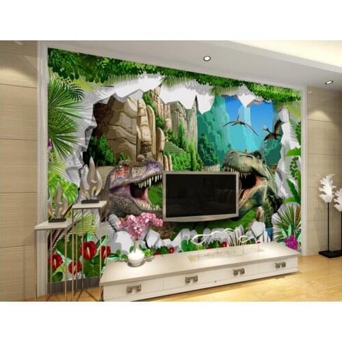 Large murals,Ancient dinosaur era 3D stereo wallpaper murals,living room sofa TV wall bedroom 3d kids wallpaper papel de parede