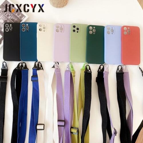 Original liquid silicone crossbody lanyard phone case for iphone 12 MiNi 12 Pro Max 11 Pro Max X XR XS Max 6S 7 8 plus cover