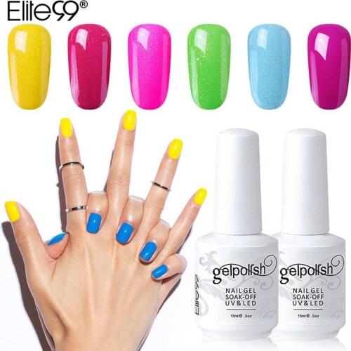 Elite99 15ml Pure colors gel varnish Semi Permanant UV Long Lasting for nail art Gel nail polish Need LED lamp gel lacquer