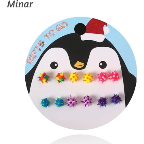 Europe Vintage Childlike Small Spiky Ball Earrings Candy Color Stud Earrings Set Disco Hip-hop girl Personality Jewelry Gifts