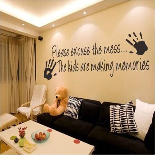 Art Posters Sitting Room Sofa Decorate Please Excuse the Mess Kids Mural Quote Inspiration Words Decals DIY Vinyl Wall Sticker