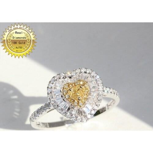 18k white gold Natural Real 0.6ct diamond ring Jewellery Engagement ring &Wedding ring have certificate H-M01