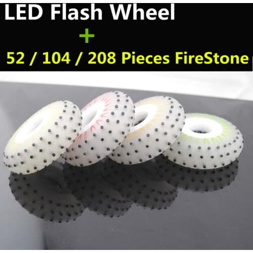 4 Pcs/lot Fire Stone LED Flash Wheel, 90A Firestone Inline Skate Shining Spark Roller Wheel for Braking FSK Slalom for SEBA
