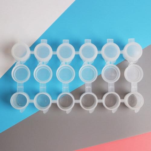 50Pcs 5ml 6 Slot Watercolor Paint Storage Box Mini Paint Pigment Box Acrylic Paint Empty Storage Container Art Craft Supplies