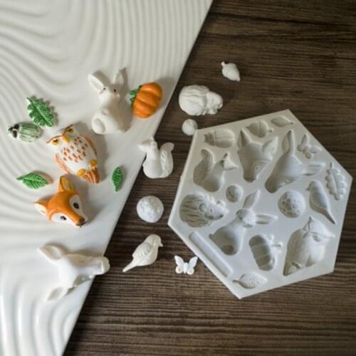 Rabbit Owl Butterfly Animals Mold Fondant Cakes Decor Tool Silicone Mold Sugarcrafts Chocolate Baking Tools Cakes Gumpaste Form