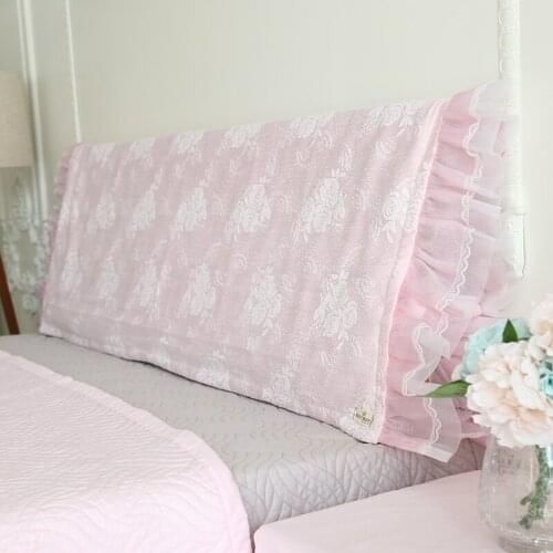 Lace Gauze Fashion Solid Color Bed Cover Pastoral Style Embroidery Dustproof Bed Cover