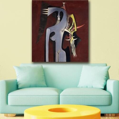 Large Size HD Wifredo Lam Zambezia Oil Painting Wall Art Paintings Picture Paiting Canvas Print Home Decor Print Painting