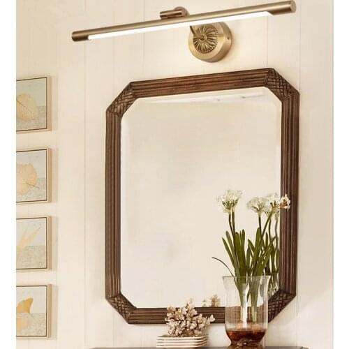European Style Copper Mirror Headlight Bathroom Lamp Mirror Cabinet American Retro Bathroom Toilet Wall Lamp 7W 12W