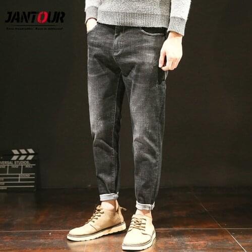 Brand 2020 New Jeans Men Autumn Winter Pants Retro Fashion Casual Straight Men Clothing Pants Black Big Size 28 - 42