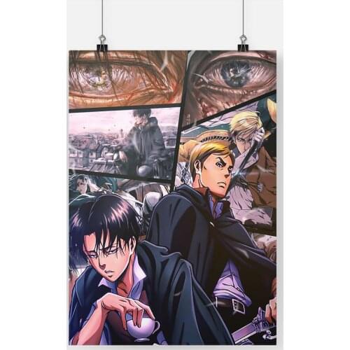 Wall Artwork Levi and Erwin Poster HD Prints Attack on Titan Canvas Painting Home Decor For Bedroom Modular Anime Pictures Frame