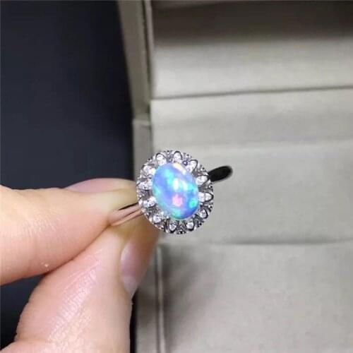 Natural Dazzling Fire Opal Ring, 925 Sterling Silver Certified Oval Shape Gemstone Wedding Jewelry Women