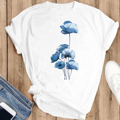 Women Graphic Cartoon Watercolor New Cute Clothing Fashion Summer Female Clothes Print Short Sleeve Tops Tees Tshirt T-Shirt