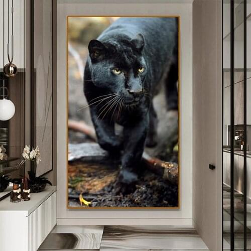 New Diamond Embroidery Mosaic Modern Animal Art, Black Panther Diamond Paintings Drill Stitch Cross Rhinestone Of Picture Art