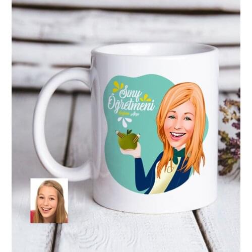 Personalized Women 'S Class Teacher White Mug Bardak-1