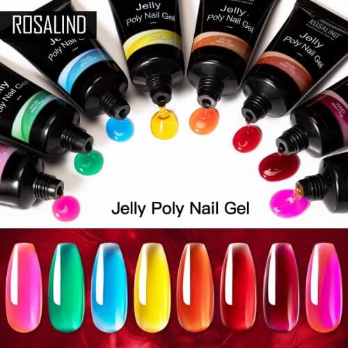 ROSALIND Jelly Poly Nail Gel Hybrid Varnishes Quick Builder Extension Gel Nails Art Need Cured UV LED Lamp For Manicure Gellak
