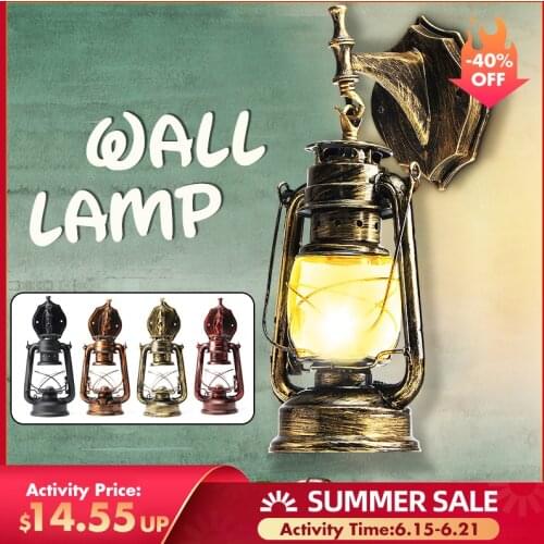 Retro Wall Light E27 Vintage Kerosene Pendant Lamp 4 Colors Hanging Lamp for Home/Bedroom/Living room Industrial Pendant Lights