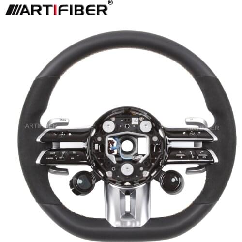 Race Display Carbon Fiber Steering Wheel for Mercedes Benz A35 CLA35 GLA 35 GLB35 A45 CLA45 GLA45 C43 SLC43 GLC43 GT E53 CLS53