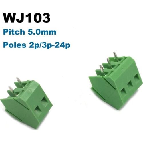 Pitch 5mm 2P 3P Screw PCB Terminal Blocks Connector Straight Pin 5.0mm WJ103 block connectors morsettiera 300V 15A 2.5mm2