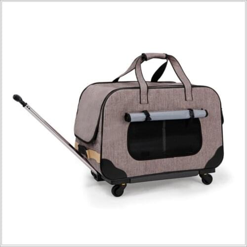 H1 Pet Trolley Folding Four-wheeled Dog Box Cat Suitcase Bag Breathable Closed Lever Panoramic Skylight Super