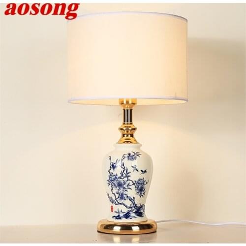 AOSONG Table Lamps Modern LED Luxury Design Creative Ceramic Desk Lights For Home Bedroom