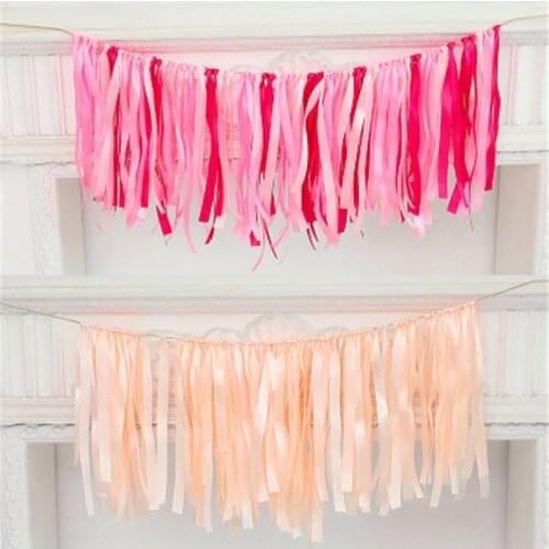 Wedding New House Holiday Decoration Tassel Flower Pink Ribbon Birthday Ball Party Layout Background Supplies YK57