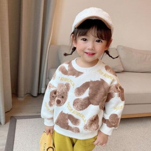 2 3 4 5 6 Y Baby Girl Sweatshirt Kids Fashion Casual Tops Autumn Winter Cartoon Dog Print Hoodies For Girl Toddler Child Clothes
