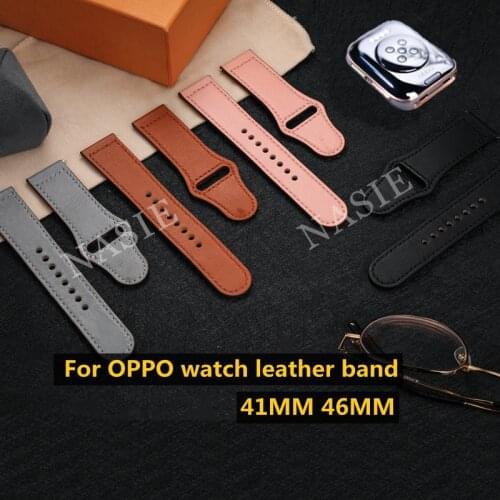 High Quality Leather Loop Band for OPPO Watch Real Leather Band Wristband 41mm 46mm