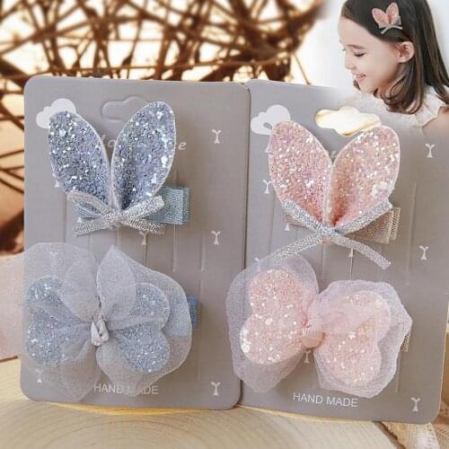 WYINYA 2-piece Set childrens hairpin headdress baby hairpin clip princess girl bangs clip side clip girl bow hair accessory