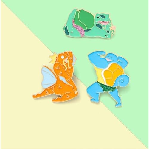 Funny Novelty Brooches for Men Women Fitness Elf Enamel Pin Lapel Anime Metal Badge Cartoon Jewelry Gifts 2021 Wholesale