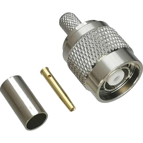 10Pcs Connector RP-TNC Male Jack Crimp RG58 RG142 LMR195 RG400 Cable RF Adapter Coaxial High Quanlity 50ohm Brass