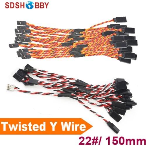 10Pcs*Heavy Duty 22#/22AWG Servo Twisted Wire Y cable 150mm