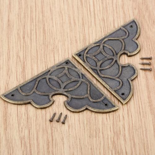 2 Pcs 54mm Antique Bronze Jewelry Wine Gift Box Corner Foot Wooden Case Furniture Decorative Metal Corner Protectors Zinc Alloy