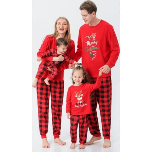 2021 Family Matching Clothes Mother Daughter Cartoon Christmas Printed Pajama Set Homewear Kids Sleepwear Pyjamas Women Pijamas