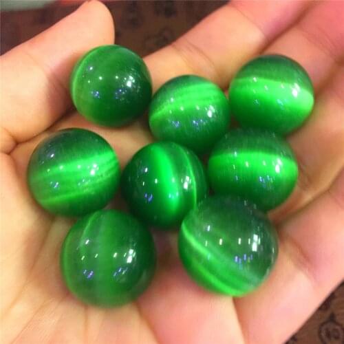 6pcs Free gifts of natural stone, green cat eye crystal ball, quartz crystal ball, cat eye crystal ball