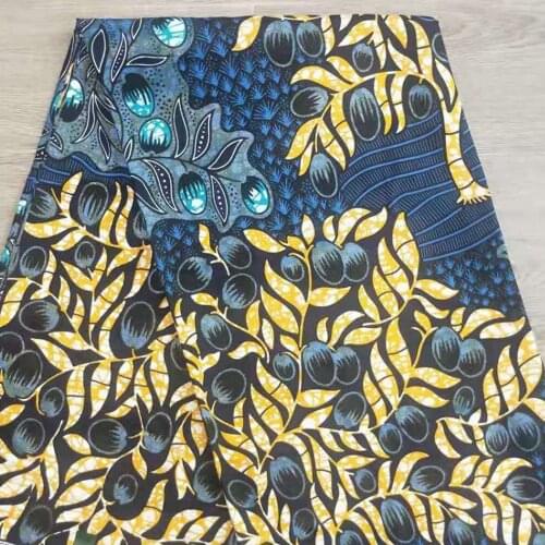 African Wax Ankara Cotton Material 2021 Hot Sale Pagne Stuff Golden Print Batik Shining 5Yards For Sewing Wedding Dress New