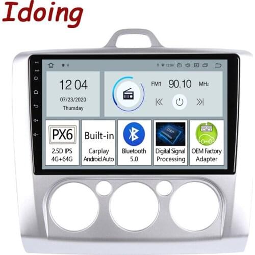 Idoing 9"PX6 Car Radio Android Video Player Navigation GPS For Ford-Focus 2 3 Mk2/Mk3 2004-2012 Carplay Auto head unit no 2 din