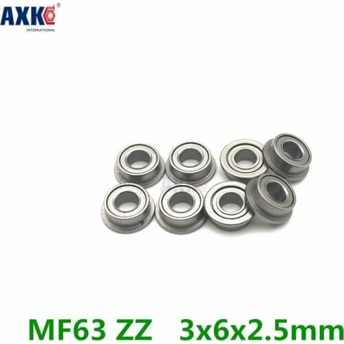 Axk 30pcs/lot Mf63zz Mf63 Zz 3x6x2.5mm Miniature Flange Bearing Thin Wall Deep Groove Ball Radial Ball Bearing Brand New