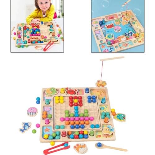 Kids Toys Montessori Wooden Toys Hands Brain Training Clip Beads Puzzle Board Game Baby Early Educational Toys For Children