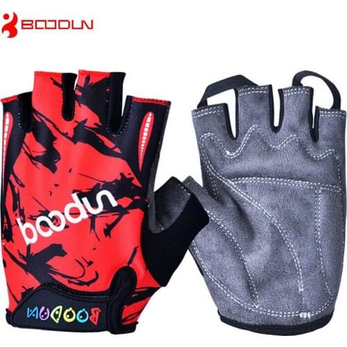 BOODUN Children Cycling Gloves Sport Half Finger Mountain Bike Bicycle Gloves Gel Pad For Kids Boy And Girls guantes ciclismo