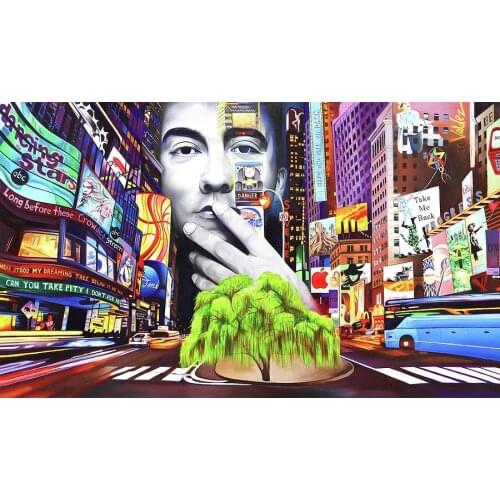 Div 5D Singers Dave-Matthews Dreaming Tree New York Time Square Full Diamond Painting kits art Scenic 3D paint by diamonds