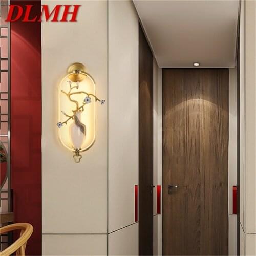 DLMH LED Indoor Wall Lamps Luxury Brass Sconces Modern Wall Light Fixture Home Decorative for Bedroom Living Room Office