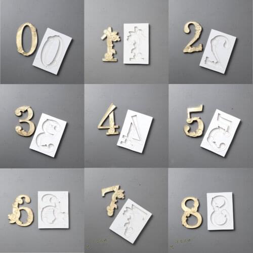 European Totem Numbers Silicone Mold Fondant Mould Cake Decorating Tools Chocolate Gumpaste Molds, Sugarcraft, Kitchen Gadget